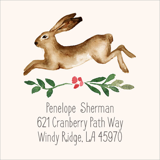 Hopping Bunny Square Address Labels
